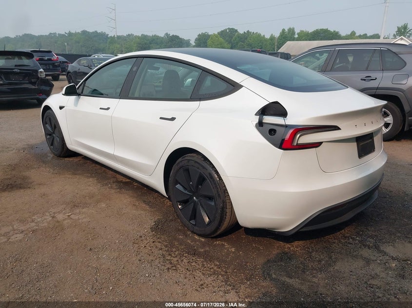 2025 Tesla Model 3 VIN 5YJ3E1EA3SF070957 IAAI salvage auction — FRONT END, Salvage - Greater Than 75% (Maryland), sold $20,500 on 2026-09-02 (photo 3)