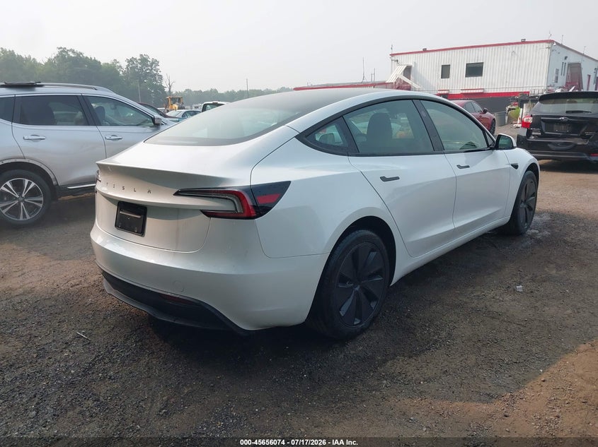 2025 Tesla Model 3 VIN 5YJ3E1EA3SF070957 IAAI salvage auction — FRONT END, Salvage - Greater Than 75% (Maryland), sold $20,500 on 2026-09-02 (photo 4)