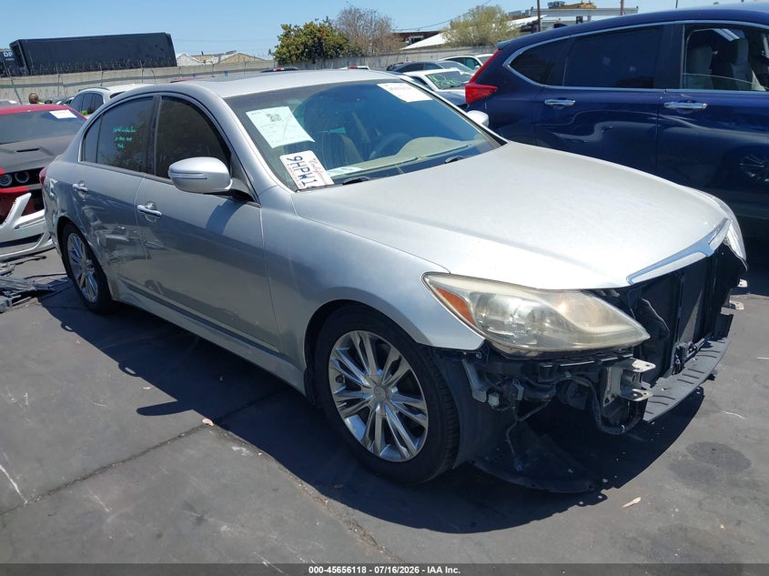 2012 Hyundai Genesis VIN KMHGC4DD7CU202093 IAAI salvage auction — FRONT END, Salvage Title, sold $1,050 on 2026-07-29 (photo 1)