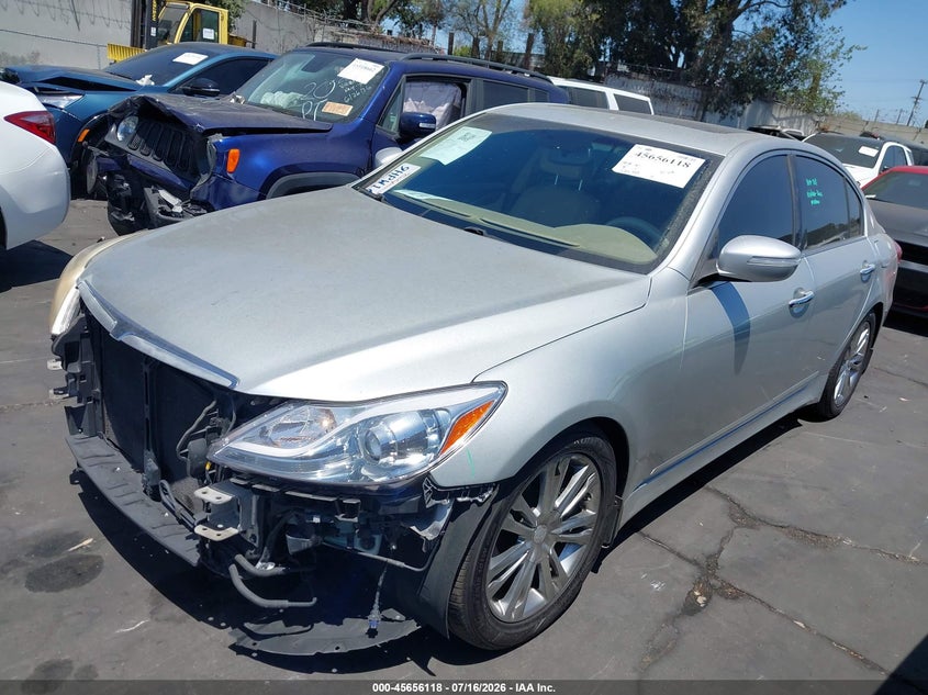 2012 Hyundai Genesis VIN KMHGC4DD7CU202093 IAAI salvage auction — FRONT END, Salvage Title, sold $1,050 on 2026-07-29 (photo 2)