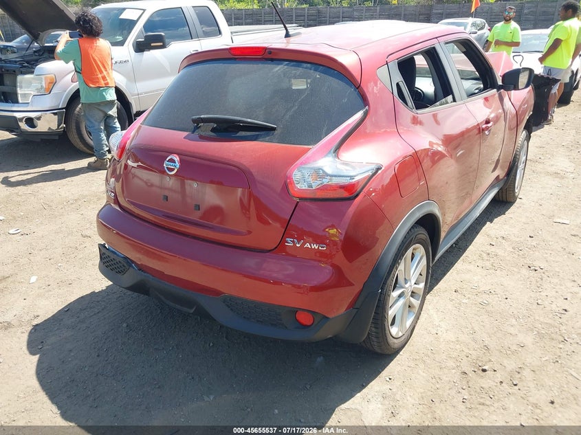 2015 Nissan Juke VIN JN8AF5MV8FT557014 IAAI salvage auction — FRONT & REAR, Clear (Massachusetts), sold $400 on 2026-07-31 (photo 4)