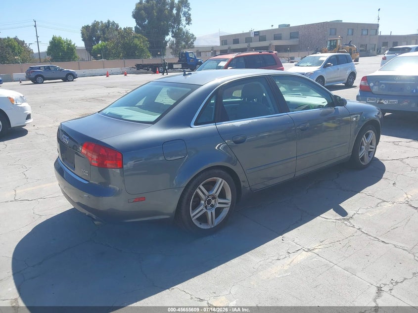 2007 Audi A4 VIN WAUDF78EX7A115358 IAAI salvage auction — NORMAL WEAR, Salvage Title - Dealer (California), sold $25 on 2026-07-29 (photo 4)