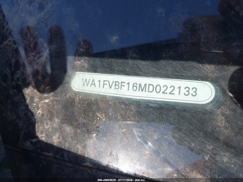 2021 Audi Q8 VIN WA1FVBF16MD022133 IAAI salvage auction — FRONT END, Nrc Lienholder Repossession Paperwork (California), sold $11,000 on 2026-09-19 (photo 9)