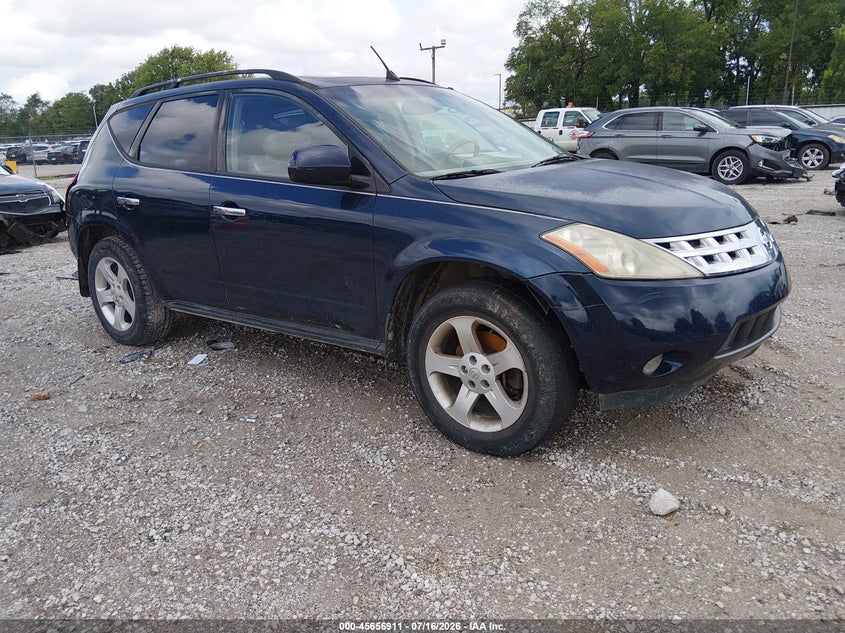 2003 Nissan Murano VIN JN8AZ08W13W222040 IAAI salvage auction — NORMAL WEAR, Clear (Missouri), sold $125 on 2026-07-27 (photo 1)