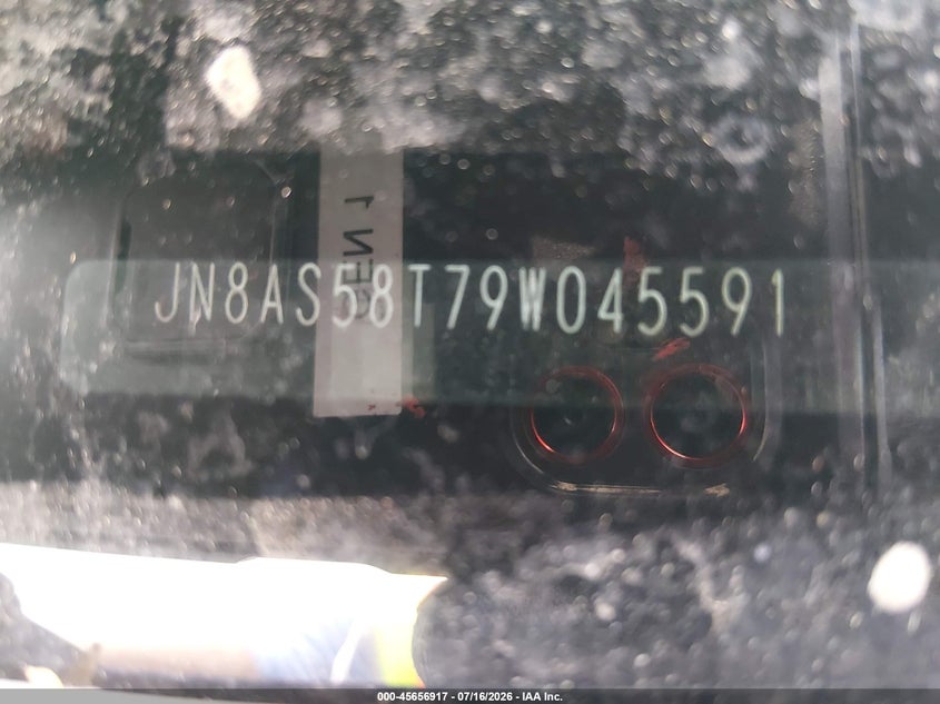 2009 Nissan Rogue VIN JN8AS58T79W045591 IAAI salvage auction — NORMAL WEAR, Clear (Nevada), sold $100 on 2026-07-31 (photo 9)