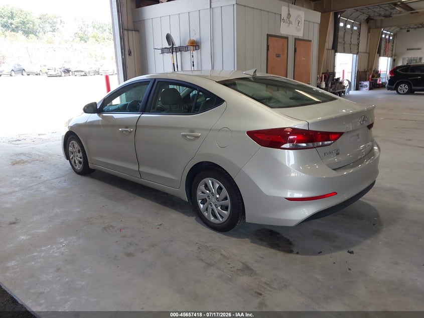 2017 Hyundai Elantra VIN KMHD74LF6HU119210 IAAI salvage auction — NORMAL WEAR, Salvage Title, sold $1,200 on 2026-07-30 (photo 3)