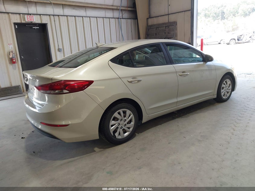2017 Hyundai Elantra VIN KMHD74LF6HU119210 IAAI salvage auction — NORMAL WEAR, Salvage Title, sold $1,200 on 2026-07-30 (photo 4)