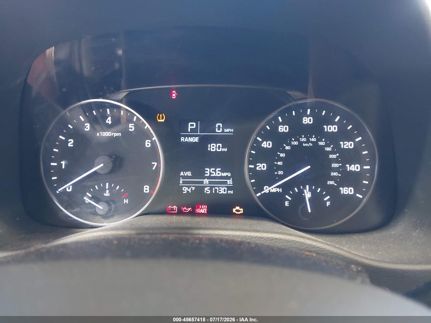 2017 Hyundai Elantra VIN KMHD74LF6HU119210 IAAI salvage auction — NORMAL WEAR, Salvage Title, sold $1,200 on 2026-07-30 (photo 7)