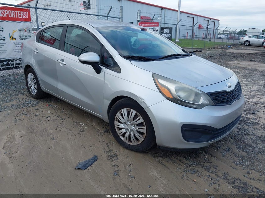 2014 Kia Rio VIN KNADM4A32E6415487 IAAI salvage auction — LEFT FRONT, Clear (North Carolina), sold $375 on 2026-07-22 (photo 1)