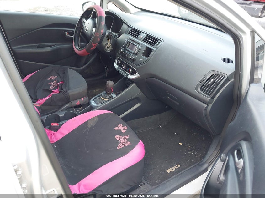 2014 Kia Rio VIN KNADM4A32E6415487 IAAI salvage auction — LEFT FRONT, Clear (North Carolina), sold $375 on 2026-07-22 (photo 5)