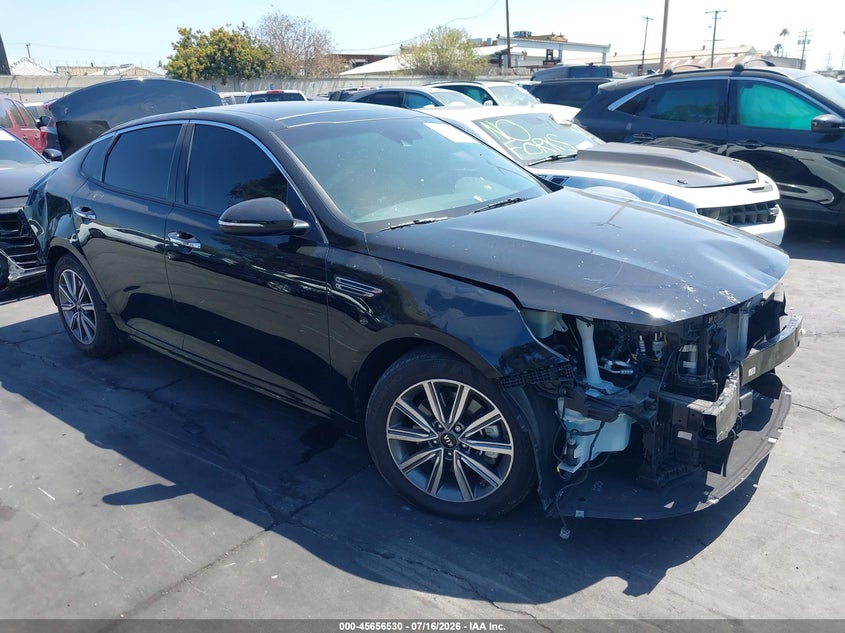 2019 Kia Optima VIN 5XXGU4L14KG291747 IAAI salvage auction — REAR END, Salvage Certificate (California), sold $1,650 on 2026-07-19 (photo 1)