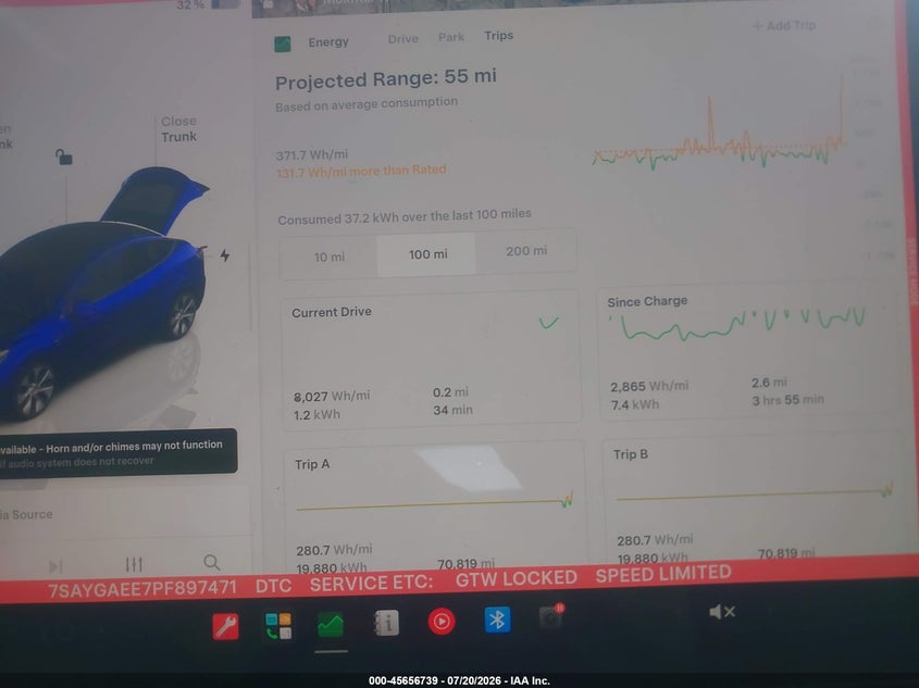 2023 Tesla Model y VIN 7SAYGAEE7PF897471 IAAI salvage auction — UNKNOWN, Salvage (Arizona), sold $10,100 on 2026-07-31 (photo 7)