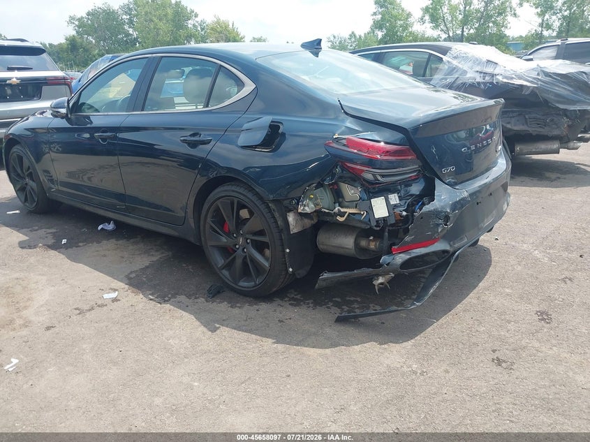 2022 Genesis G70 VIN KMTG54TE1NU082532 IAAI salvage auction — REAR END, Salvage (Ohio), sold $7,700 on 2026-08-01 (photo 6)