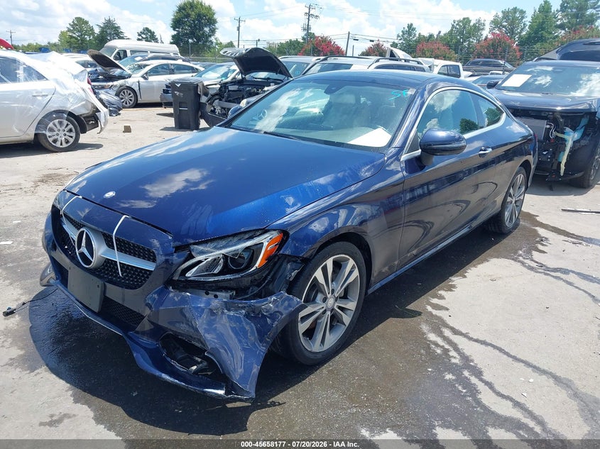 2017 Mercedes-benz C-klasse VIN WDDWJ4KB5HF438573 IAAI salvage auction — FRONT END, Salvage (North Carolina), sold $4,750 on 2026-08-13 (photo 2)