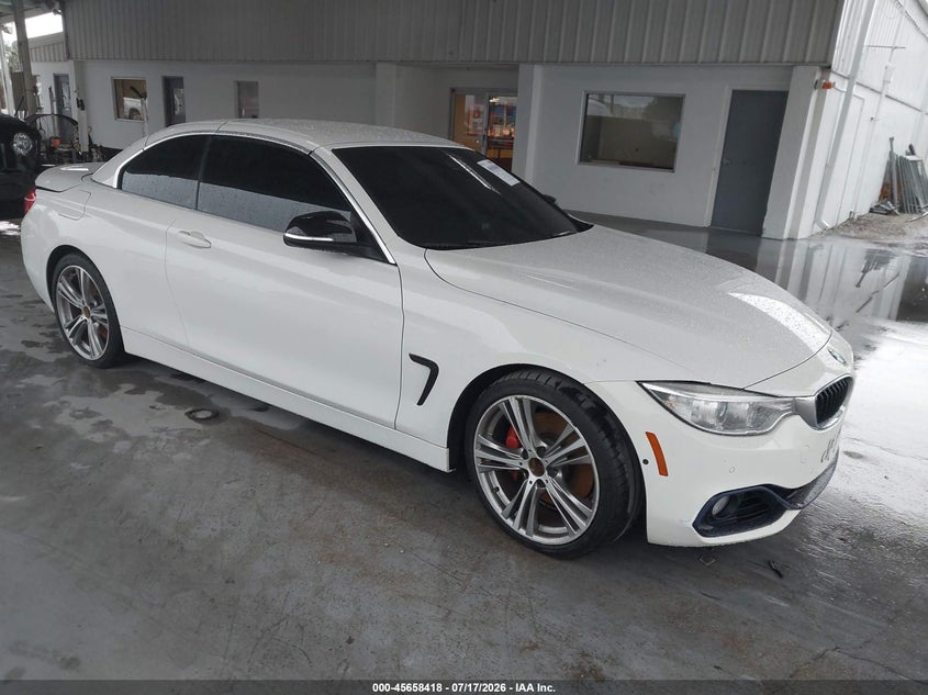 2015 BMW 4er VIN WBA3T3C50F5A40359 IAAI salvage auction — WATER/FLOOD, Salvage Title, sold $2,800 on 2026-08-12 (photo 1)