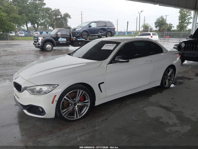 2015 BMW 4er VIN WBA3T3C50F5A40359 IAAI salvage auction — WATER/FLOOD, Salvage Title, sold $2,800 on 2026-08-12 (photo 2)