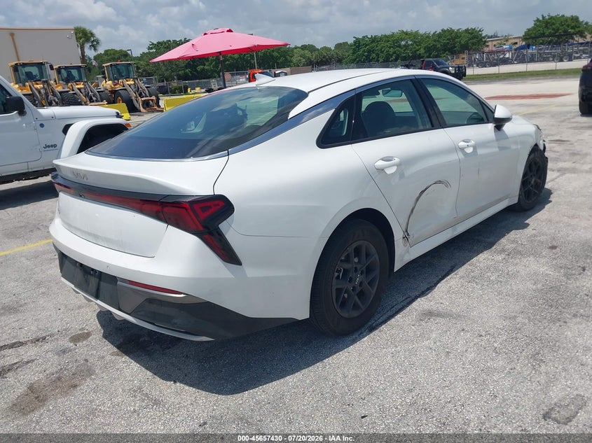 2026 Kia K5 VIN KNAG24J79T5457633 IAAI salvage auction — SIDE, Clear (Florida), sold $11,700 on 2026-07-30 (photo 4)
