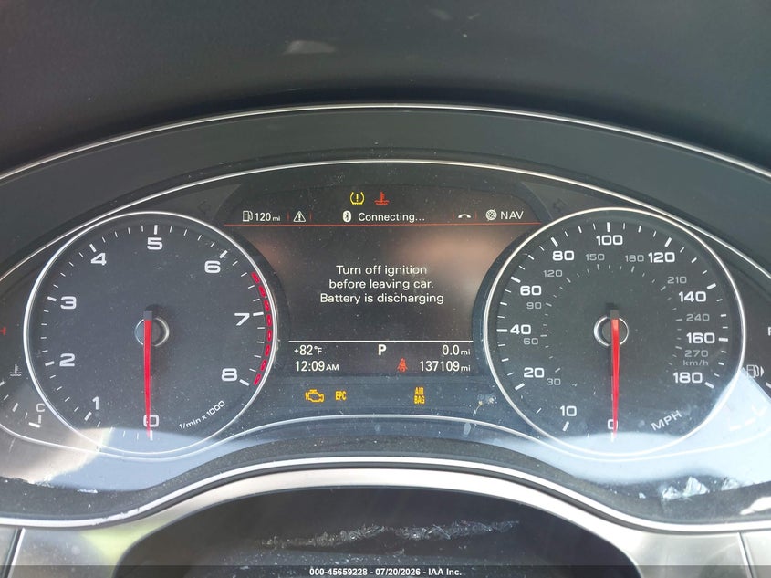 2014 Audi A7 VIN WAU2GAFC9EN062127 IAAI salvage auction — FRONT END, Salvage Title, sold $2,100 on 2026-08-15 (photo 7)