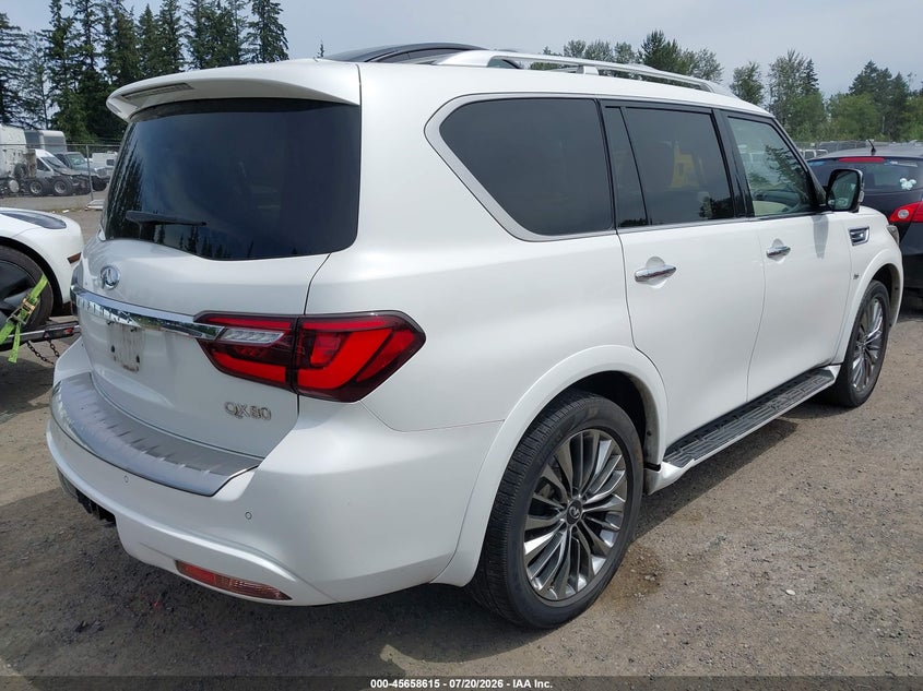 2020 Infiniti Qx80 VIN JN8AZ2NE8L9252853 IAAI salvage auction — SIDE, Wait Title, sold $12,500 on 2026-08-01 (photo 4)