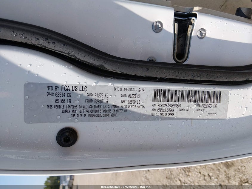 2016 Chrysler 300c VIN 2C3CCAEG5GH294604 IAAI salvage auction — REAR END, Clear (Arkansas), sold $3,050 on 2026-09-09 (photo 9)