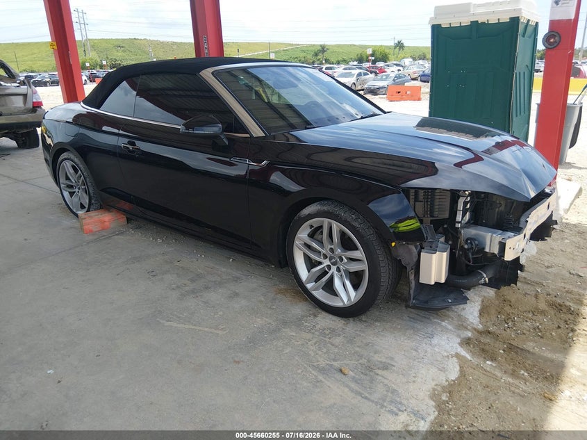 2019 Audi A5 VIN WAUYNGF55KN011465 IAAI salvage auction — FRONT END, Salvage Title, sold $6,500 on 2026-08-26 (photo 1)