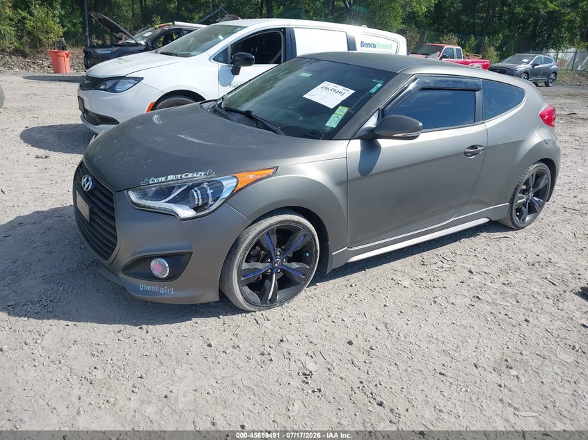 2013 Hyundai Veloster VIN KMHTC6AE3DU172504 IAAI salvage auction — RIGHT FRONT, Salvage Title, sold $700 on 2026-08-01 (photo 2)