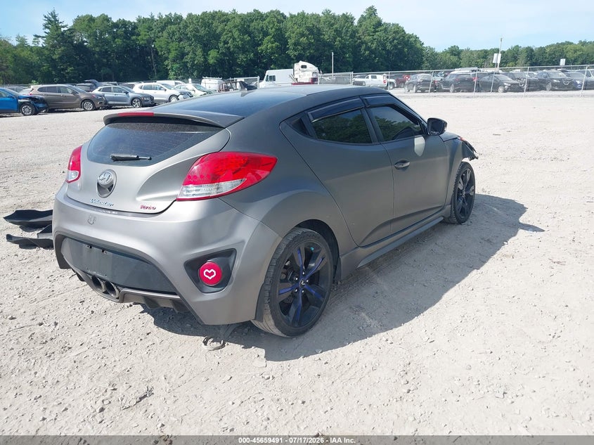 2013 Hyundai Veloster VIN KMHTC6AE3DU172504 IAAI salvage auction — RIGHT FRONT, Salvage Title, sold $700 on 2026-08-01 (photo 4)