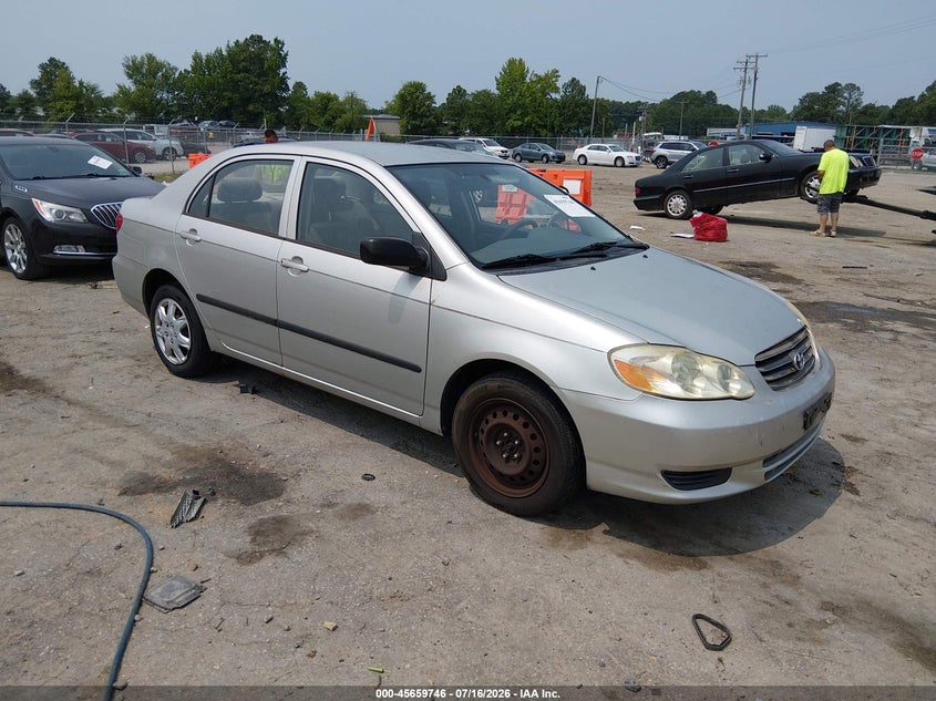 2003 Toyota Corolla VIN JTDBR32E532007804 IAAI salvage auction — NORMAL WEAR, Clear (Virginia), sold $725 on 2026-07-24 (photo 1)