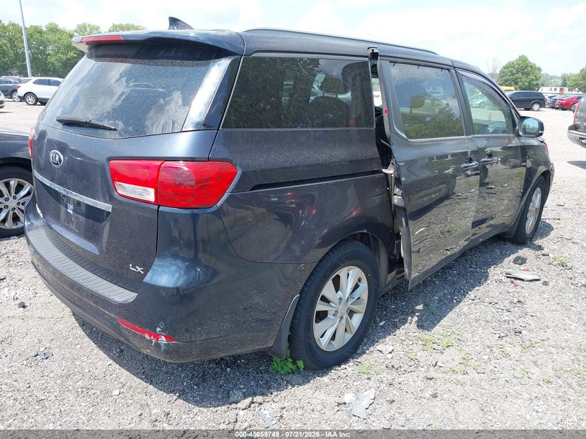 2016 Kia SEDONA VIN KNDMB5C16G6140039 IAAI salvage auction — FRONT END, Clear (Indiana), sold $25 on 2026-07-29 (photo 4)