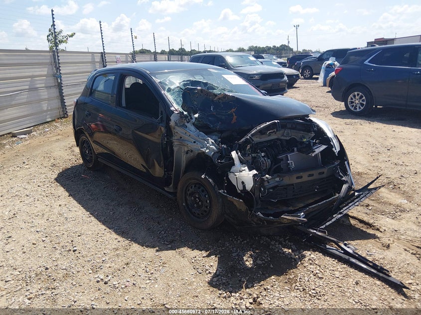 2024 Mitsubishi Mirage VIN ML32AUHJ3RH026135 IAAI salvage auction — FRONT END, Certificate Of Destruction (Florida), sold $350 on 2026-07-22 (photo 1)