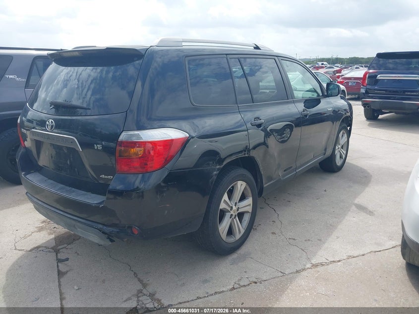 2008 Toyota Highlander VIN JTEES43A482068664 IAAI salvage auction — NORMAL WEAR, Original (Texas), sold $825 on 2026-07-27 (photo 4)