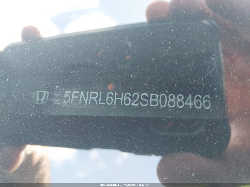 2025 Honda Odyssey VIN 5FNRL6H62SB088466 IAAI salvage auction — LEFT SIDE, Enterprise Vehicles Clear Only (California), sold $14,350 on 2026-07-29 (photo 9)