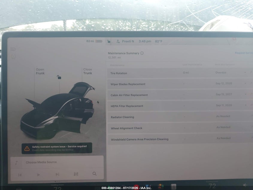 2026 Tesla Model y VIN 7SAYGDED4TA471480 IAAI salvage auction — FRONT END, Salvage Title, sold $11,600 on 2026-08-27 (photo 7)