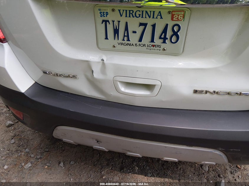 2016 Buick Encore VIN KL4CJASB6GB752292 IAAI salvage auction — NORMAL WEAR, Clear (Virginia), sold $275 on 2026-07-28 (photo 6)