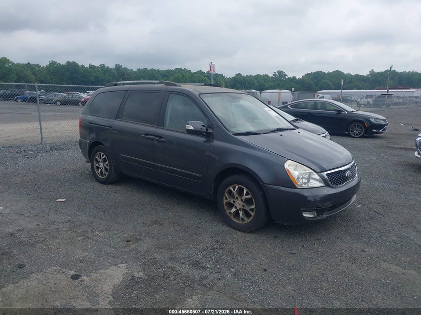 2014 Kia SEDONA VIN KNDMG4C76E6538834 IAAI salvage auction — NORMAL WEAR, Clear (Delaware), sold $225 on 2026-07-30 (photo 1)