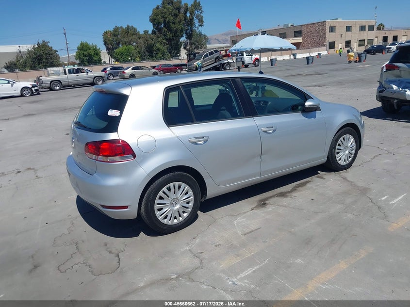 2013 Volkswagen Golf VIN WVWDB7AJ2DW130506 IAAI salvage auction — RIGHT SIDE, Salvage (California), sold $750 on 2026-08-03 (photo 4)