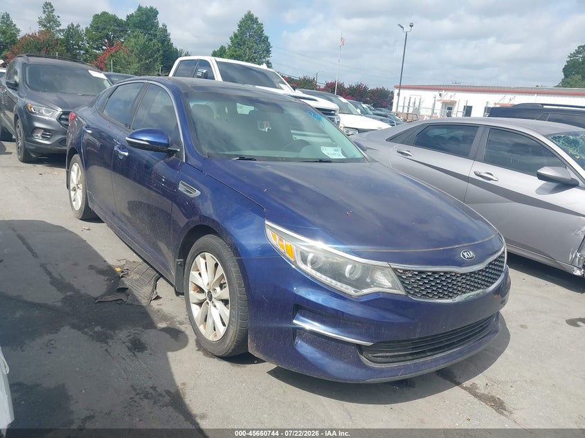 2016 Kia Optima VIN 5XXGU4L38GG006587 IAAI salvage auction — NORMAL WEAR, Clear-Dealer Only (North Carolina), sold $350 on 2026-07-29 (photo 1)