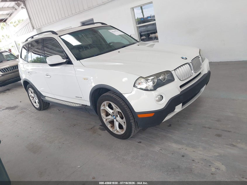 2010 BMW X3 VIN WBXPC9C4XAWJ38588 IAAI salvage auction — LEFT FRONT, Clear (Florida), sold $500 on 2026-07-22 (photo 1)