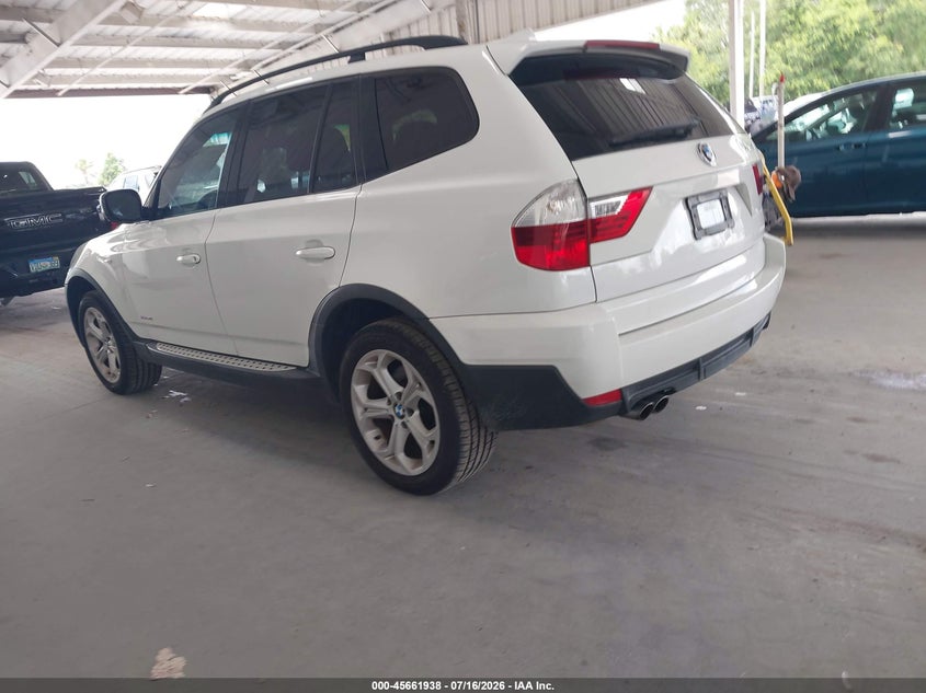 2010 BMW X3 VIN WBXPC9C4XAWJ38588 IAAI salvage auction — LEFT FRONT, Clear (Florida), sold $500 on 2026-07-22 (photo 3)