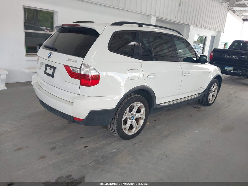 2010 BMW X3 VIN WBXPC9C4XAWJ38588 IAAI salvage auction — LEFT FRONT, Clear (Florida), sold $500 on 2026-07-22 (photo 4)