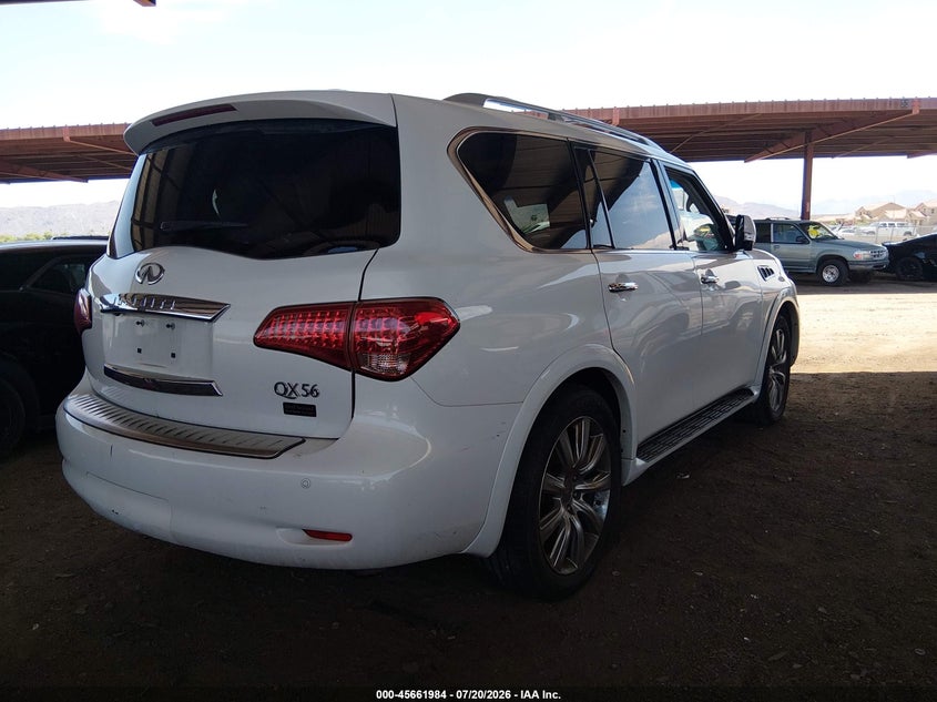 2012 Infiniti Qx56 VIN JN8AZ2NE7C9022639 IAAI salvage auction — SIDE, Wait Title, sold $2,000 on 2026-08-03 (photo 4)