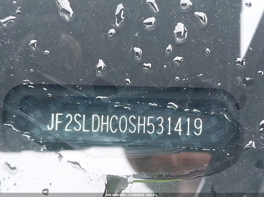 2025 Subaru Forester VIN JF2SLDHC0SH531419 IAAI salvage auction — FRONT END, Wait Title, sold $7,300 on 2026-08-25 (photo 9)