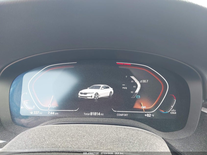 2021 BMW 5er VIN WBA53BH02MWW97944 IAAI salvage auction — LEFT FRONT, Salvage Title, sold $11,400 on 2026-08-19 (photo 7)