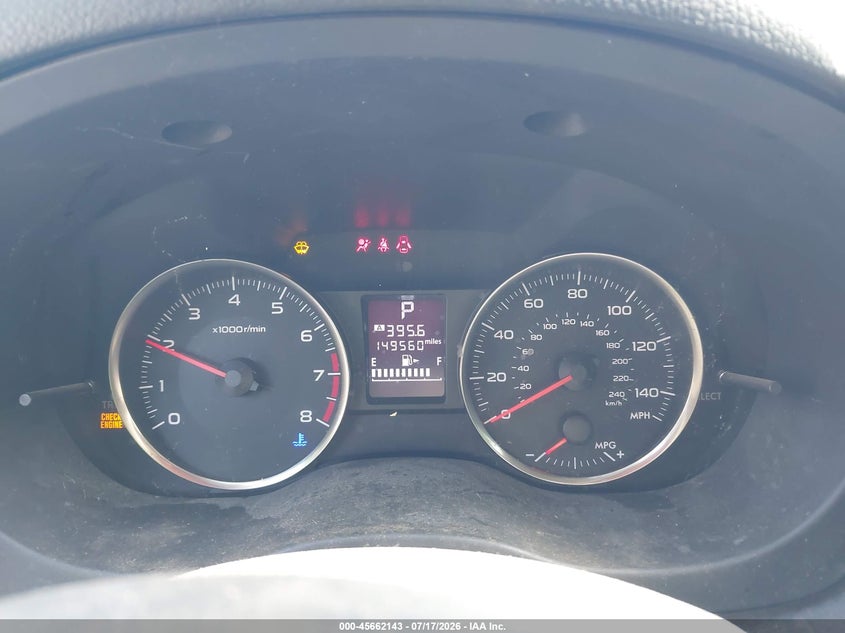 2016 Subaru Impreza VIN JF1GPAP68G8275207 IAAI salvage auction — NORMAL WEAR, Clear (Alabama), sold $25 on 2026-07-29 (photo 7)