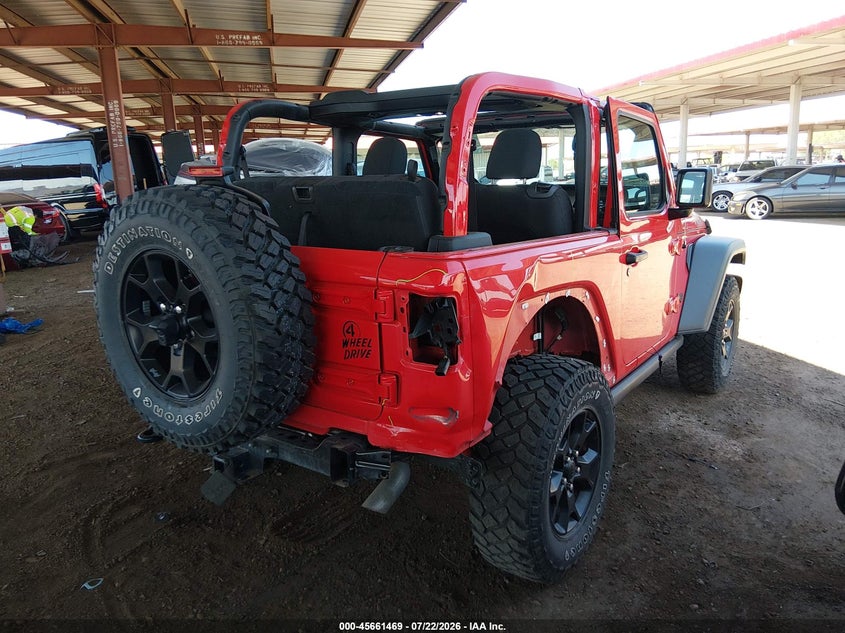 2021 Jeep Wrangler / VIN 1C4HJXAG1MW794160 IAAI salvage auction — RIGHT REAR, Salvage Title, sold $11,500 on 2026-08-01 (photo 4)