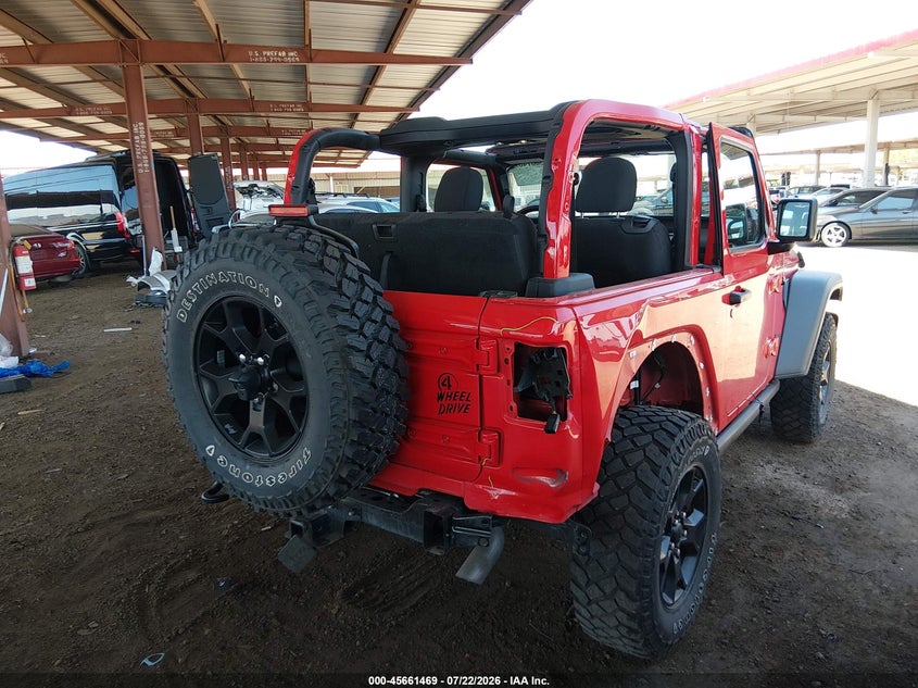 2021 Jeep Wrangler / VIN 1C4HJXAG1MW794160 IAAI salvage auction — RIGHT REAR, Salvage Title, sold $11,500 on 2026-08-01 (photo 6)