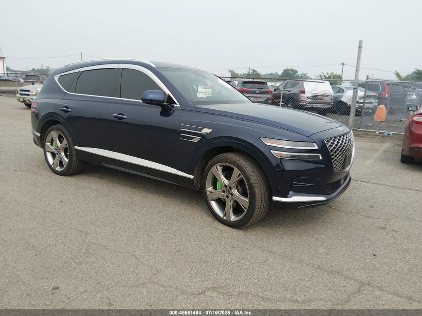 2023 Genesis Gv80 VIN KMUHCESC3PU123659 IAAI salvage auction — LEFT FRONT, Clear (New York), sold $19,500 on 2026-07-29 (photo 1)