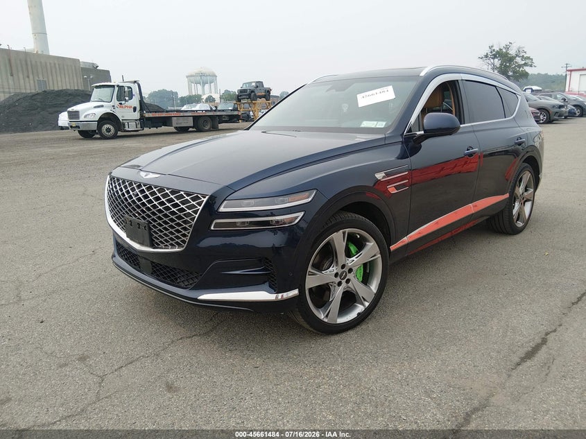 2023 Genesis Gv80 VIN KMUHCESC3PU123659 IAAI salvage auction — LEFT FRONT, Clear (New York), sold $19,500 on 2026-07-29 (photo 2)