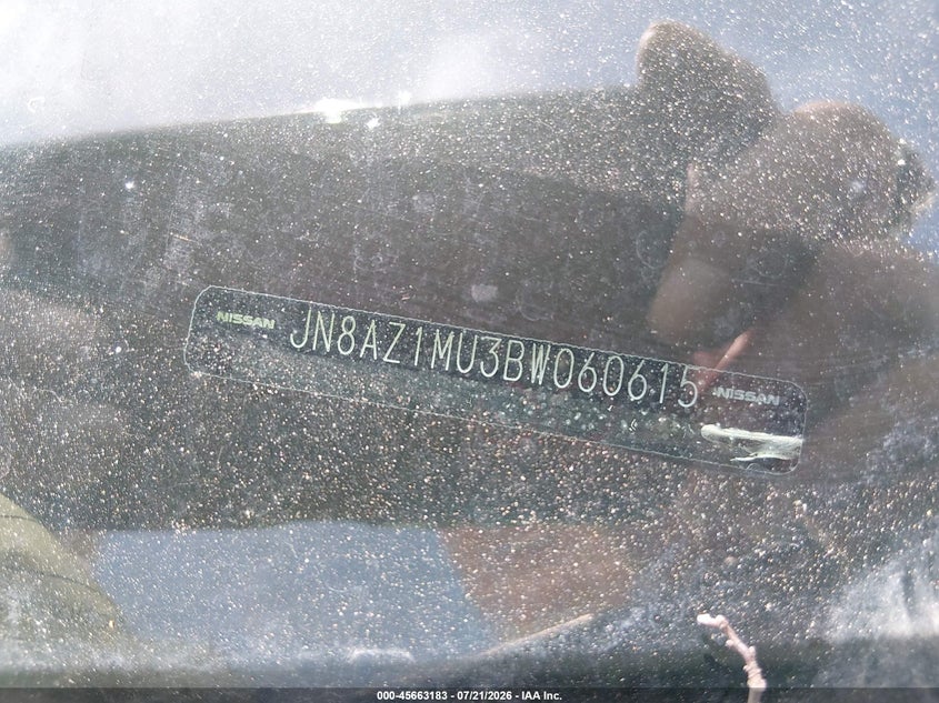 2011 Nissan Murano VIN JN8AZ1MU3BW060615 IAAI salvage auction — NORMAL WEAR, Salvage Rebuilt (North Carolina), sold $25 on 2026-07-29 (photo 9)