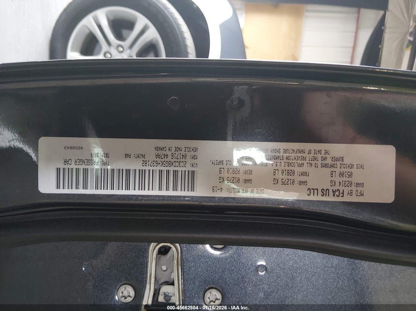 2019 Dodge Charger VIN 2C3CDXBG5KH637182 IAAI salvage auction — NORMAL WEAR, Sf97 (Texas), sold $13,700 on 2026-09-01 (photo 9)